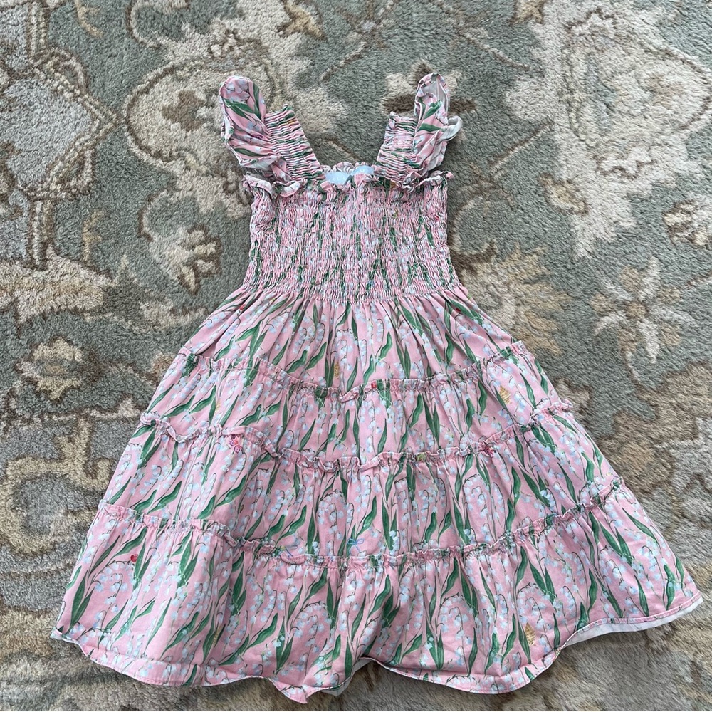 Hill House Kids Pink Floral Tiered Sundress 3-4Y